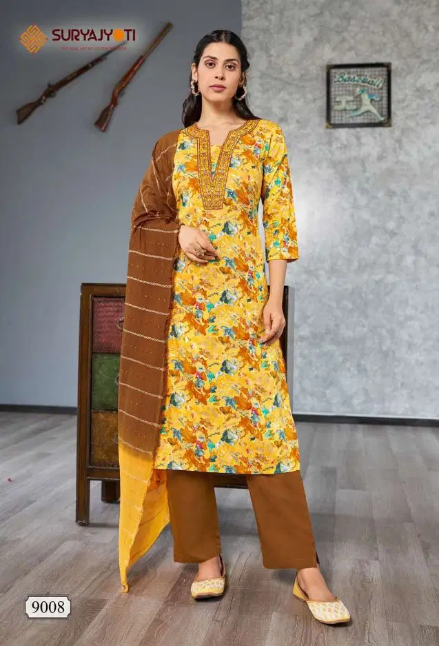 Pratiksha Vol 9 By Suryajyoti Rayon Printed Readymade Suits Wholesale In India